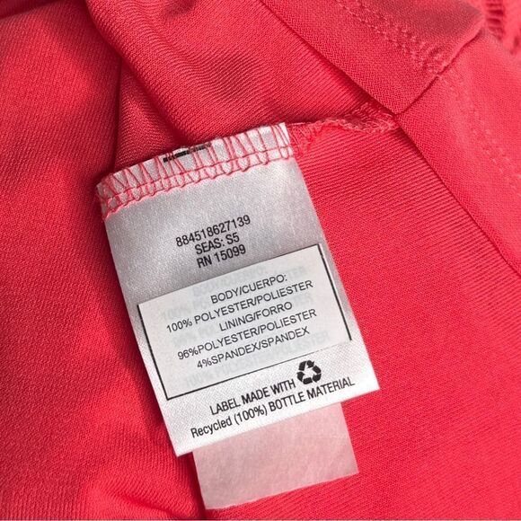 Covington Coral Red Sheer Poncho Women's Top - Picture 7 of 7